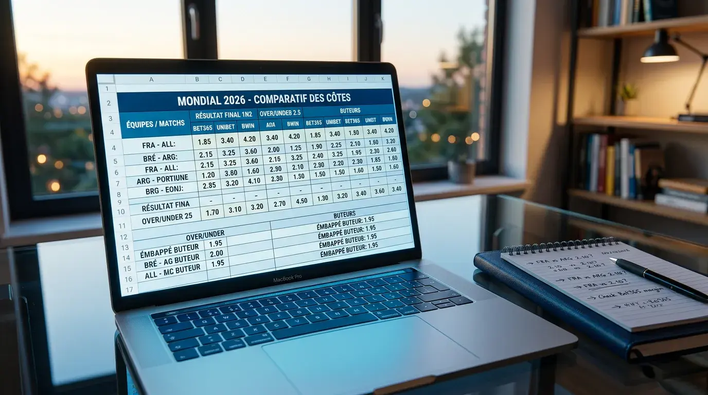 Comparatif des cotes des bookmakers pour la Coupe du Monde 2026